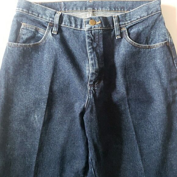 Wrangler Blues WB101AD Size 12 x 34 Relaxed Fit Blue Jeans Dark Wash Women's - Picture 2 of 13
